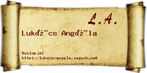 Lukács Angéla névjegykártya
