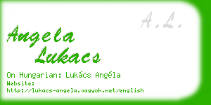 angela lukacs business card