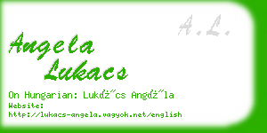 angela lukacs business card